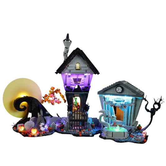 Compatible With Lego 21351 Christmas Horror Night Building Blocks Led Lighting Winter Series Column