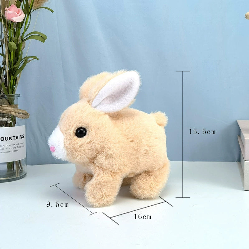 2025 Upgraded Interactive Bunny Toy. Hops Walks Talks Shakes Ears. Plush Gift For Kids (Grey).