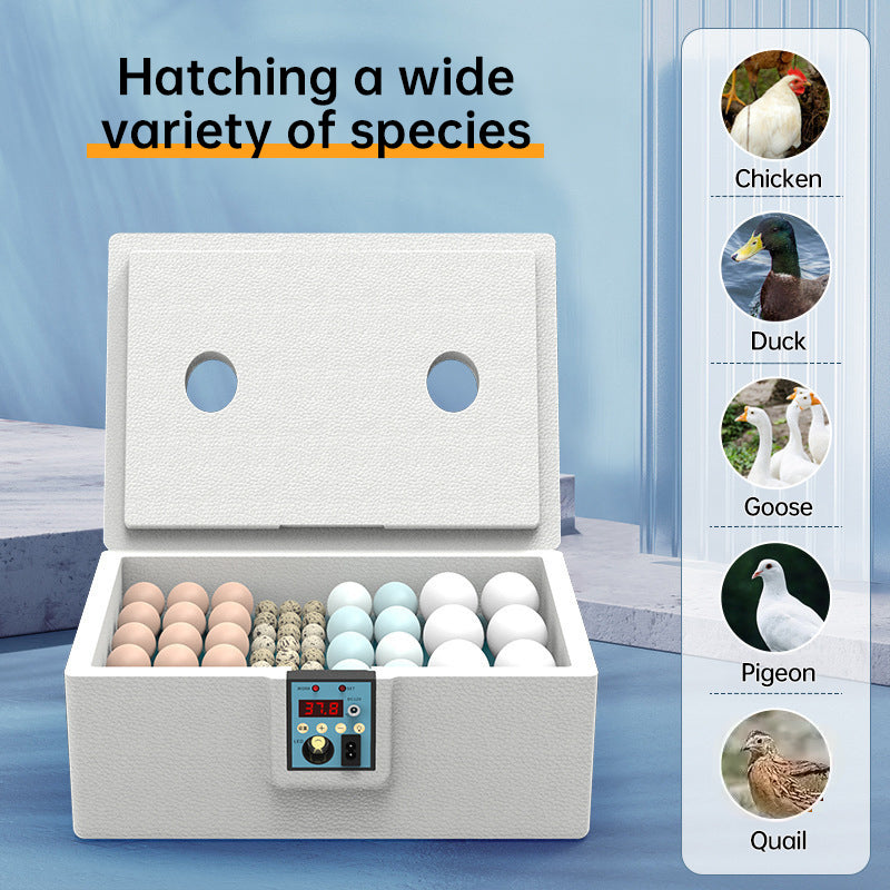 24 Hr Thermostatic Small Poultry Incubator. Biomimetic Waterbed. Auto & Smart. For Chick Duck Goose Eggs