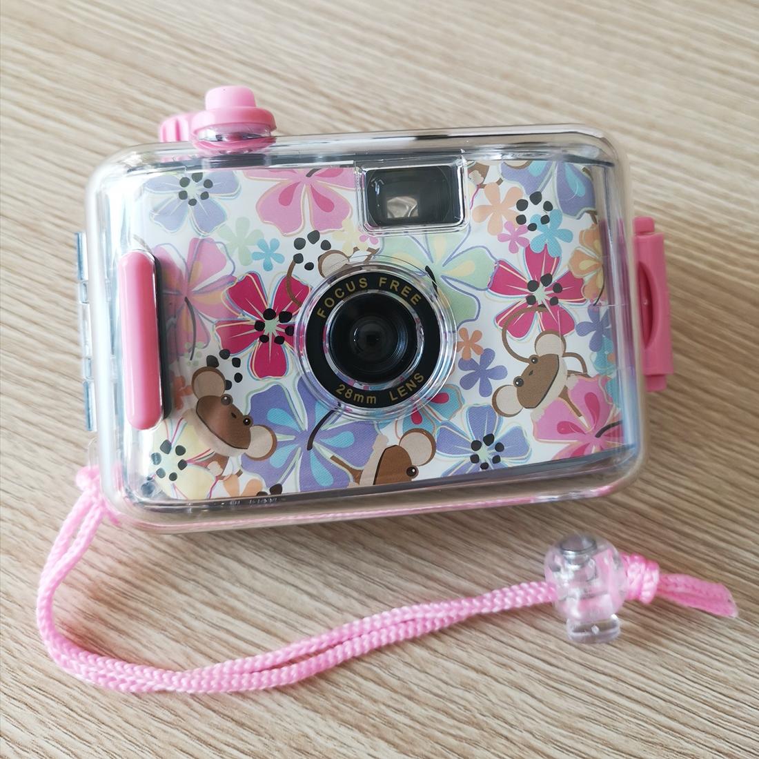 Retro Film Camera For Children Waterproof Five Metres Flowers Pattern