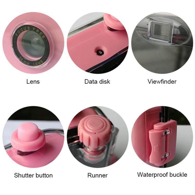 Retro Film Camera For Children Waterproof Five Metres Flowers Pattern