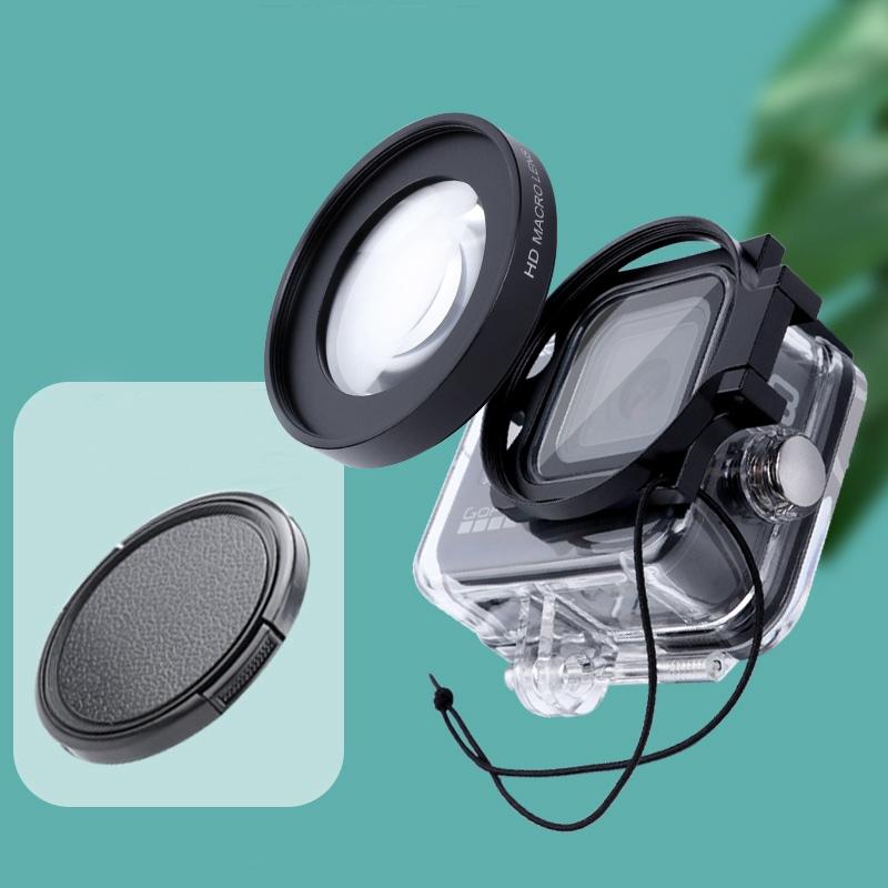 Professional Fifty Eight Millimetre Macro Lens For Gopro Hero 8 With Dive Housing