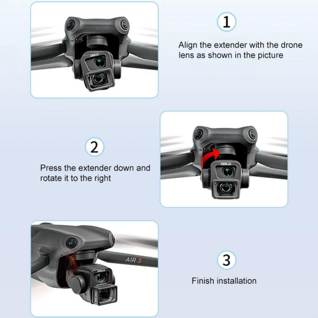 Dji Air 3 With Wide Angle Lens Filter
