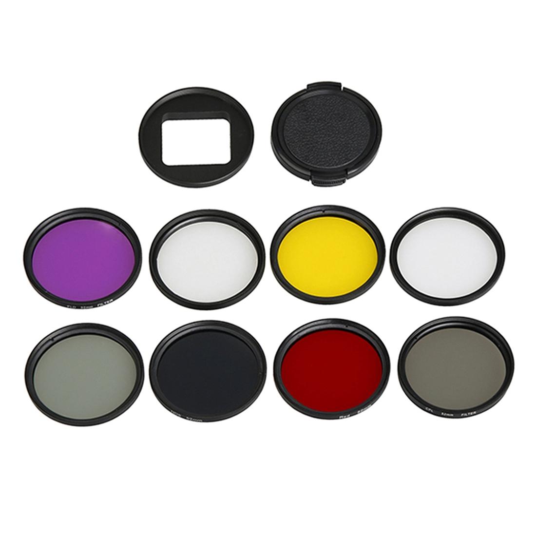 52 Millimetre Lens Filter Set For Gopro Hero5 Action Camera With Multiple Filters