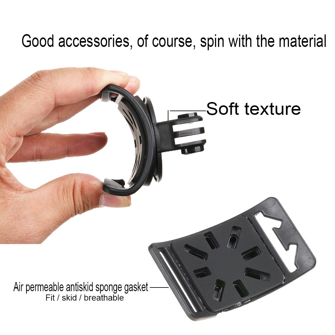 360 Degree Rotation Mount For Action Cameras With Hand Wrist Arm And Leg Straps