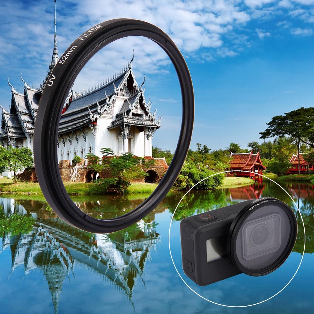 52Mm 3-In-1 Round Circle Uv Lens Filter With Cap For Gopro Hero7 Hero6 Hero5