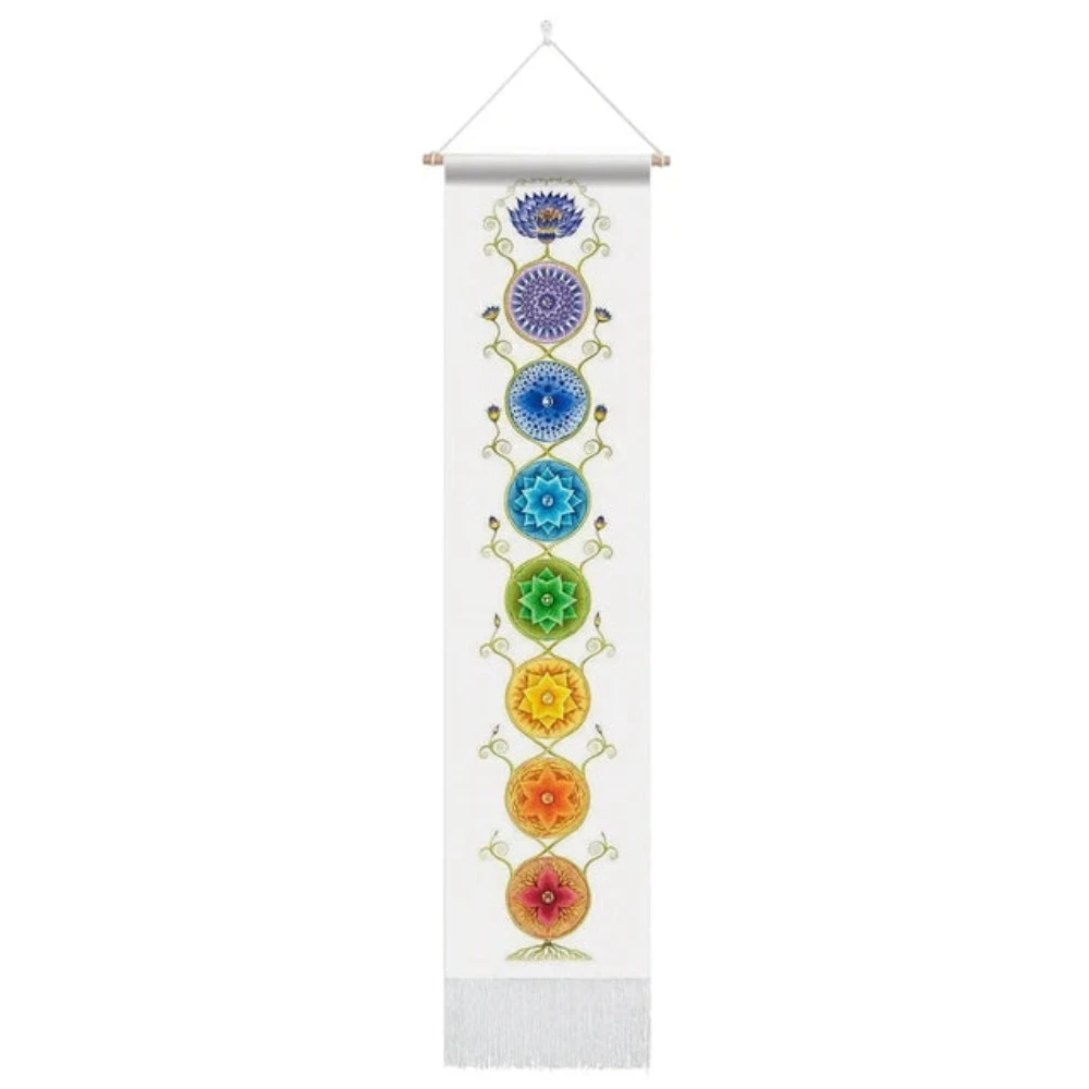 Seven Chakra Tapestry Hippie Mandala Chakras Wall Hanging Fabric Yoga Meditation Tapestries For Spiritual Room Decor