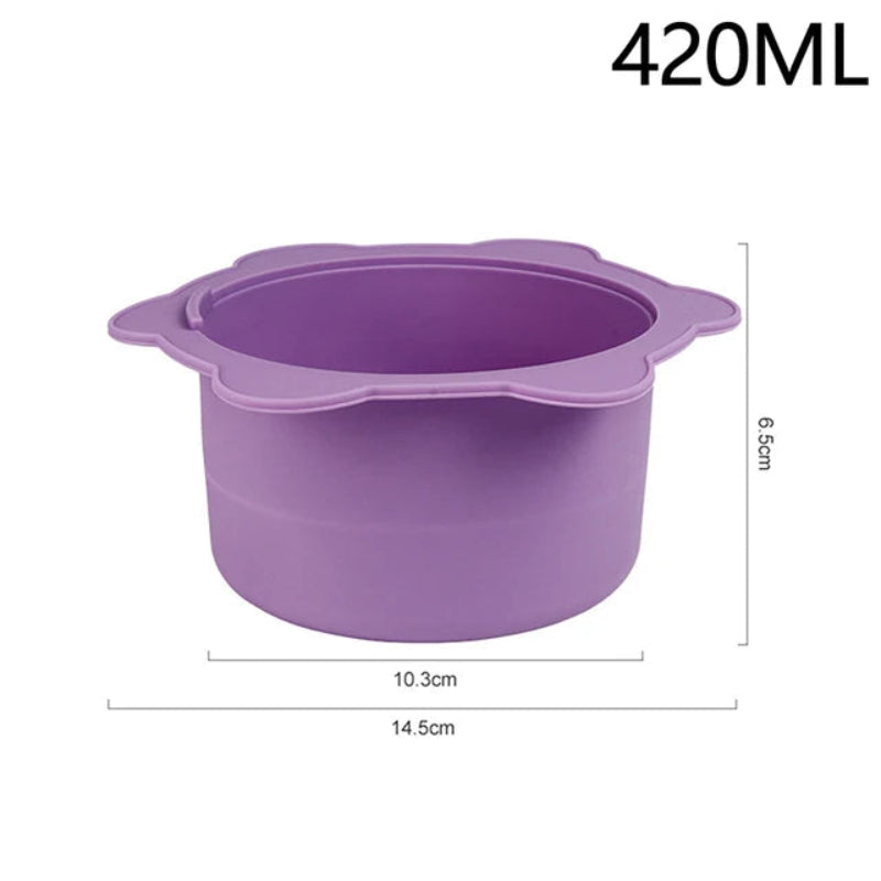 Wax Warmer Heat Resisting Replacement Silicone Bowls Hair Removal With Stirring Stick Non Pan Tool