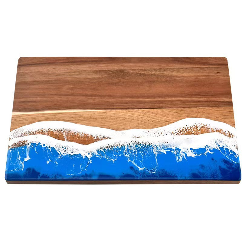 Wood And Resin Cutting Board Ocean Epoxy Serving Cheese