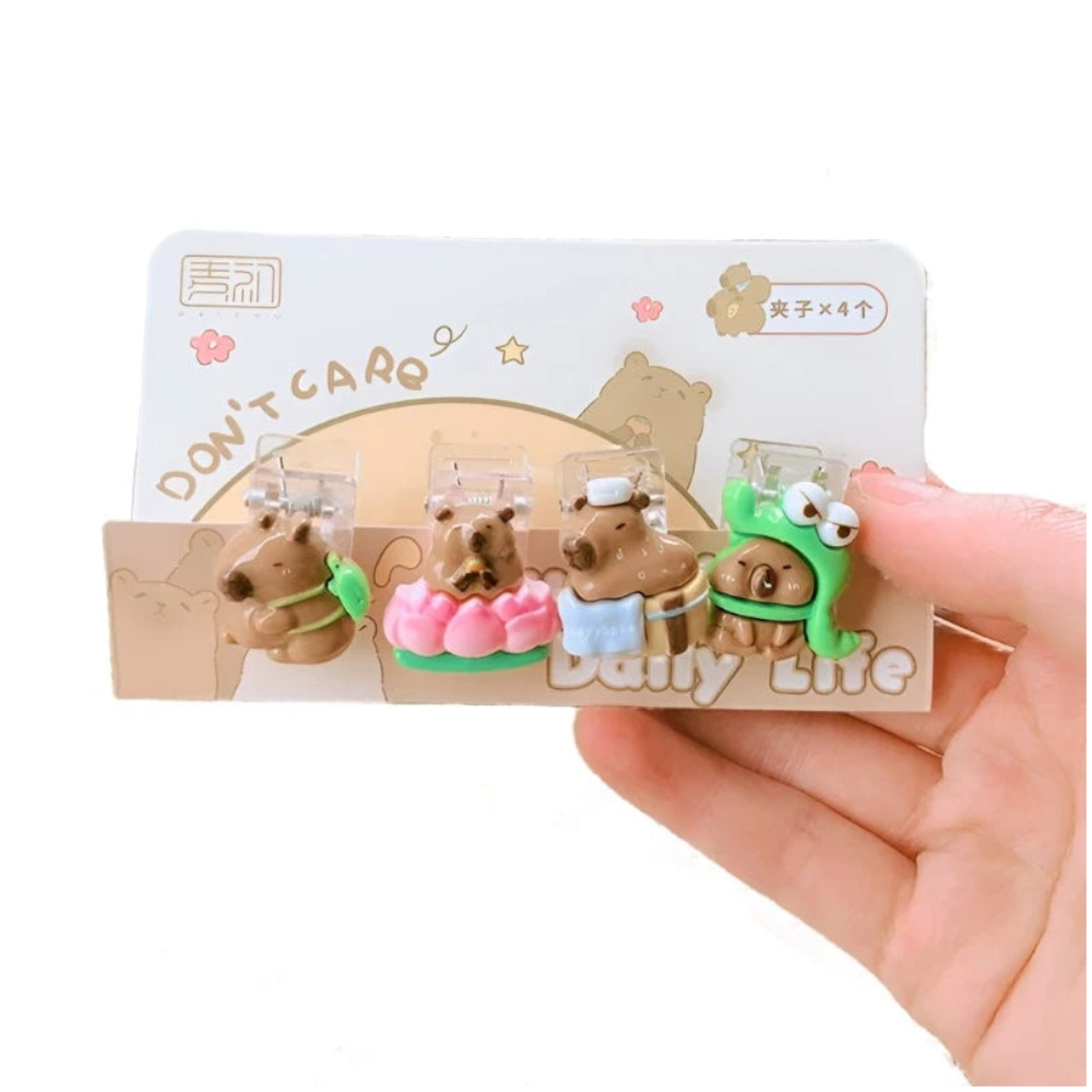 Cute Paper Clip Creative Lovely Capybara Scrapbook Journal Student Stationery Acrylic Office Binding Photo