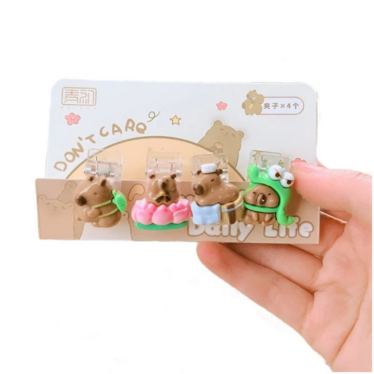 Cute Paper Clip Creative Lovely Capybara Scrapbook Journal Student Stationery Acrylic Office Binding Photo