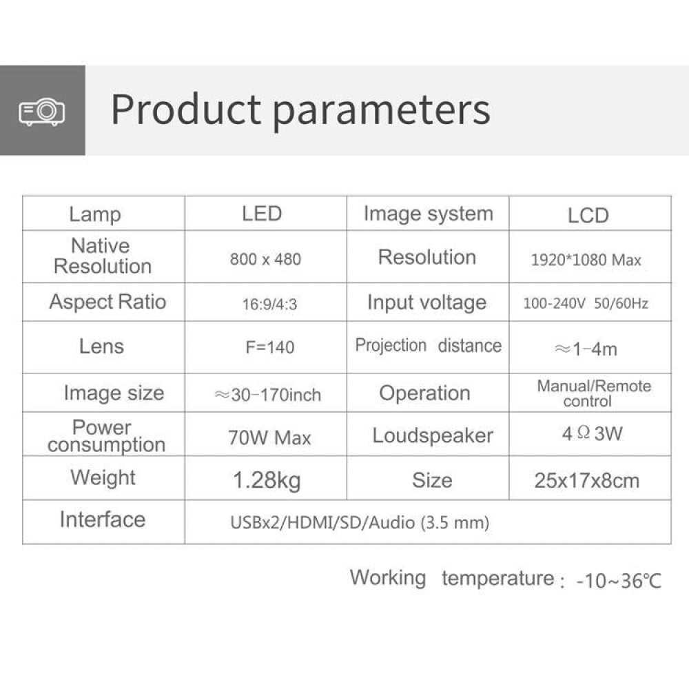 Smart Projector With 100 Ansi Lumens And 1024X600 Resolution