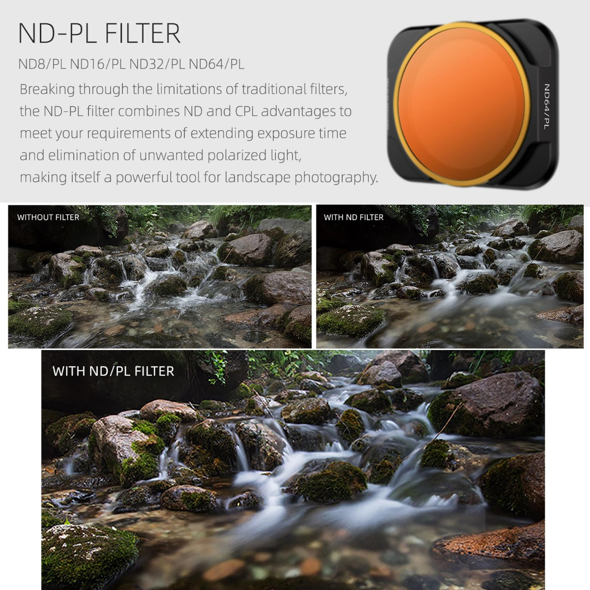 4 In 1 Neutral Density Lens Filters For Dji Air 2S With Multi Layer Coating