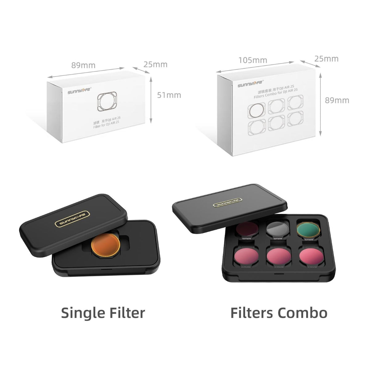 4 In 1 Neutral Density Lens Filters For Dji Air 2S With Multi Layer Coating