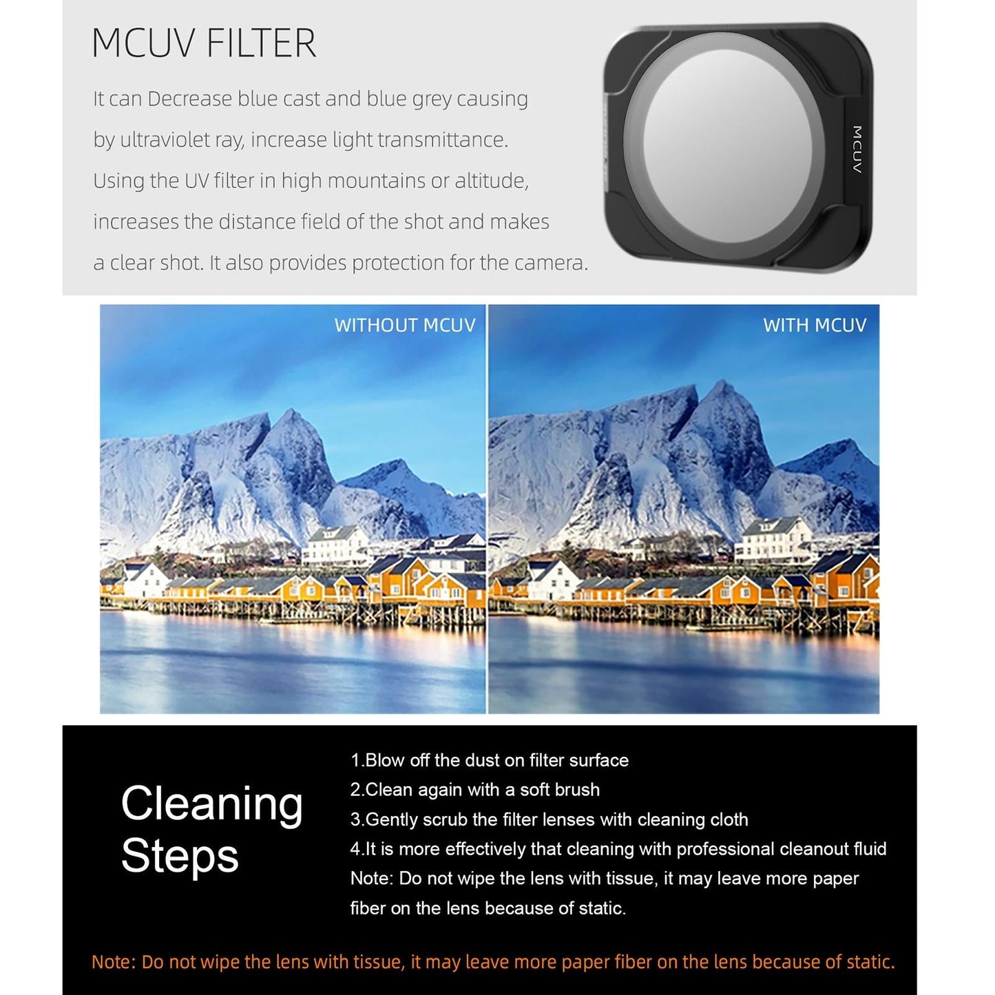 4 In 1 Lens Filter For Dji Air 2S With Mcuv Cpl Nd4 And Nd8 Features