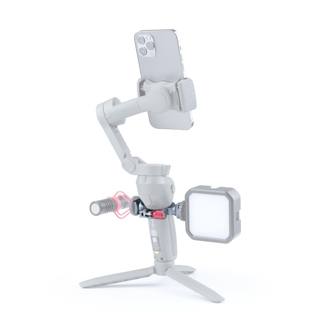 Extension Bracket With Dual Cold Shoe For Dji Om4 And Mobile 3 Stabiliser