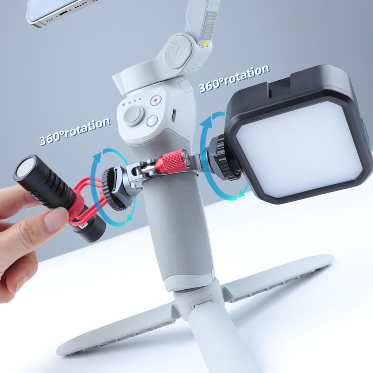 Extension Bracket With Dual Cold Shoe For Dji Om4 And Mobile 3 Stabiliser