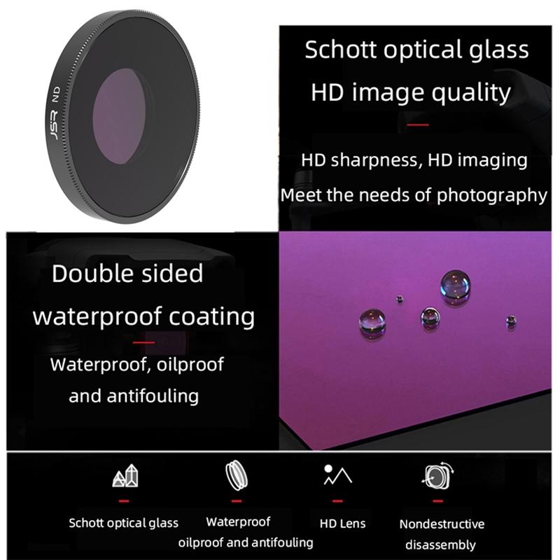 4In1 Lens Filter Set For Action Camera With Nd8pl Nd16pl Nd32pl Nd64pl Filters