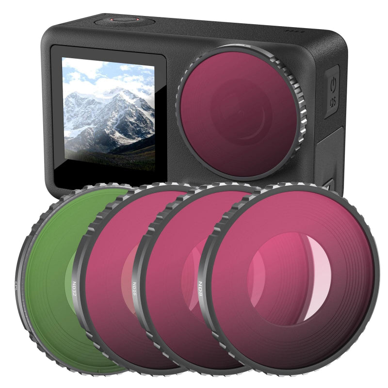 4 In 1 Lens Filter Set For Dji Action With Nd8 Nd16 Nd32 And Cpl