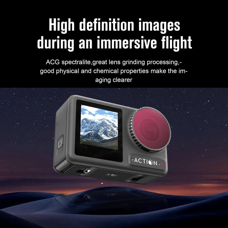 4 In 1 Lens Filter Set For Dji Action With Nd8 Nd16 Nd32 And Cpl