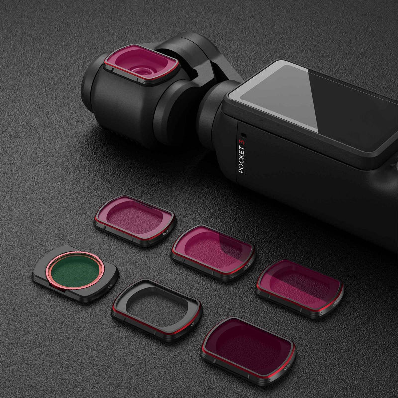 Complete Lens Filter Set For Dji Pocket 3 With Nd8 Nd256 And Cpl Filters
