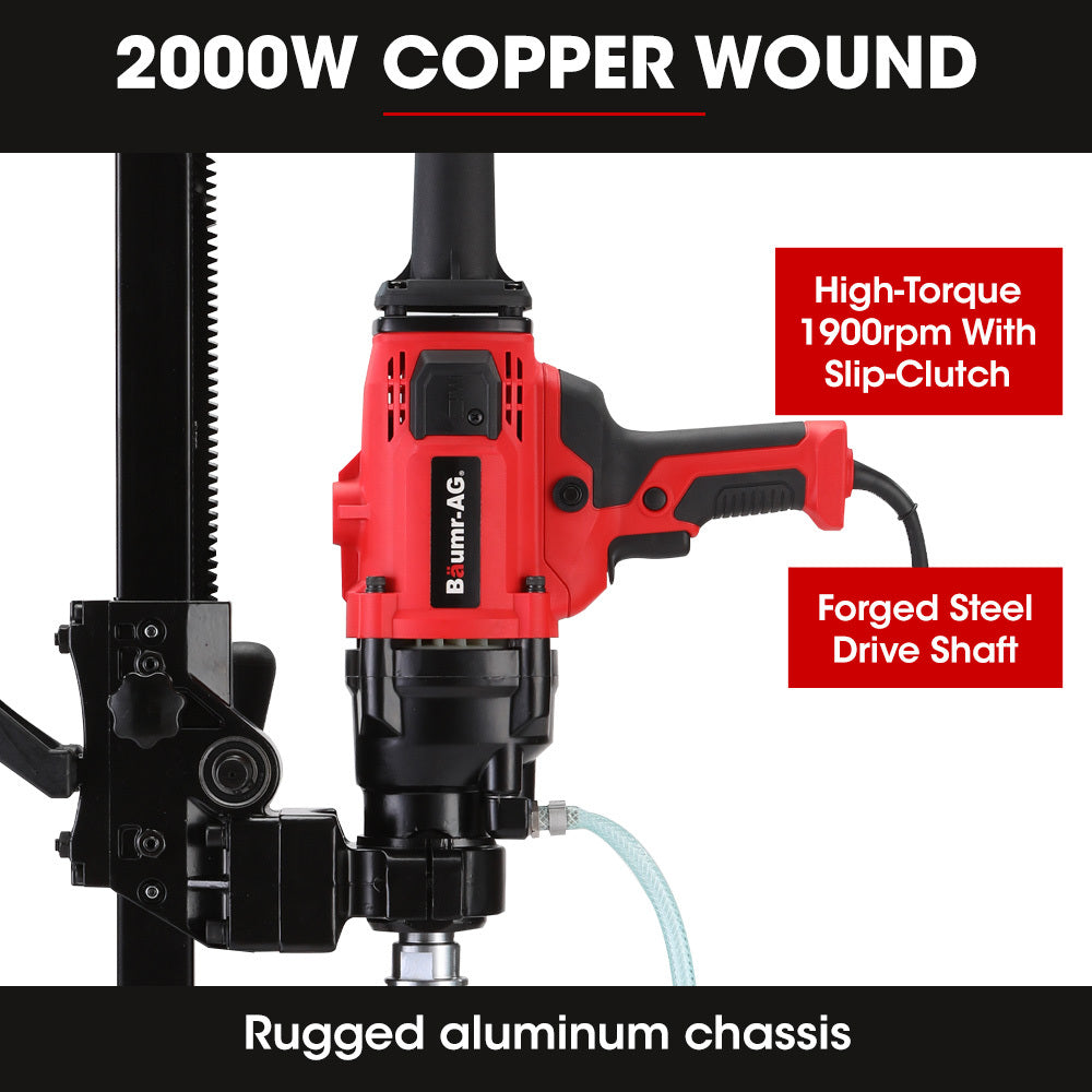 Baumr Ag 2000W 160Mm Handheld Concrete Core Drill With Rig Stand