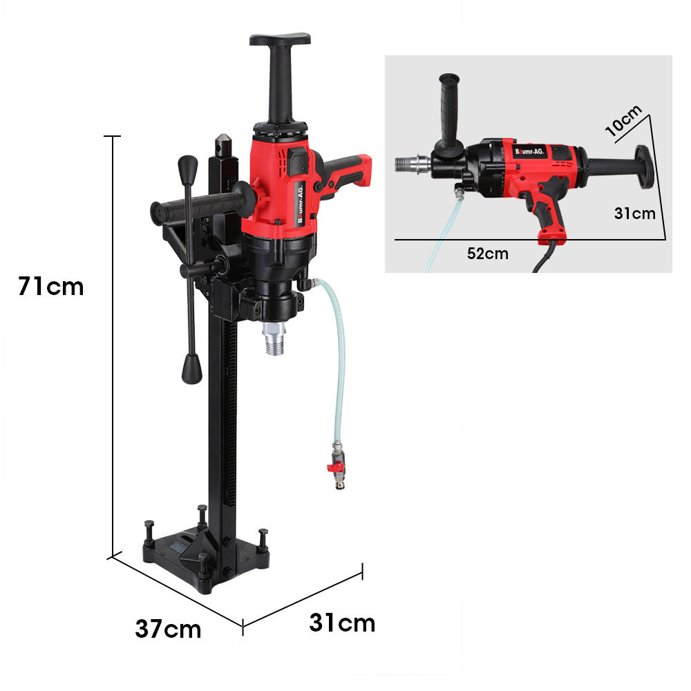 Baumr Ag 2000W 160Mm Handheld Concrete Core Drill With Rig Stand