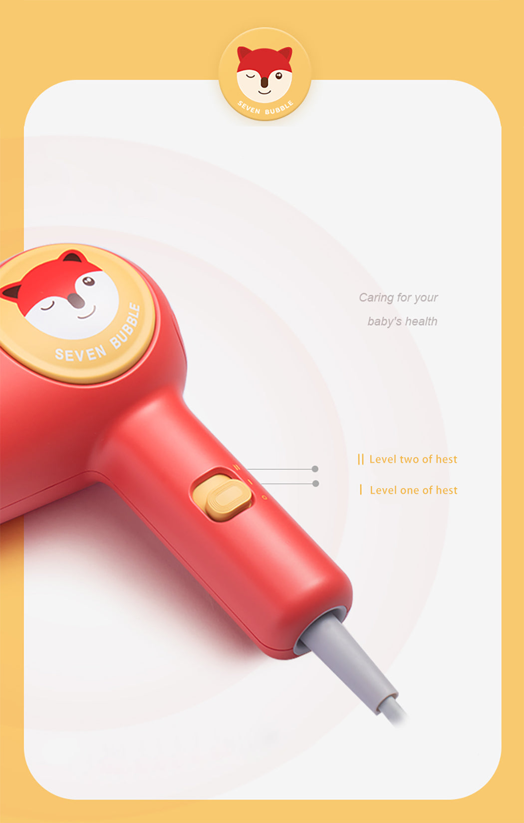 Seven Bubble Ultra Quiet Kids Hair Dryer