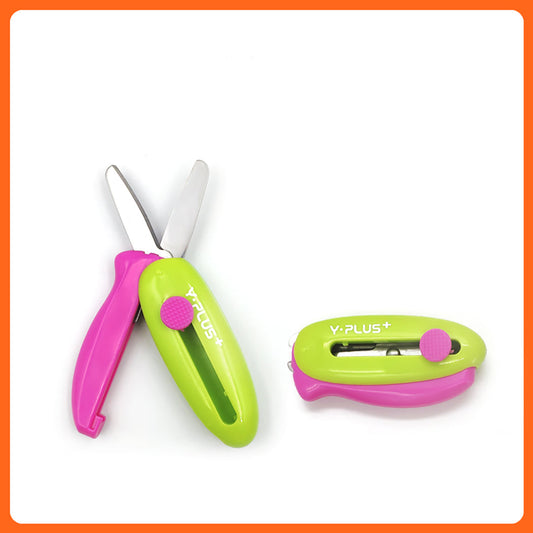 Cuckoo Spring Action Pocket Scissors Kids Craft Pink Green