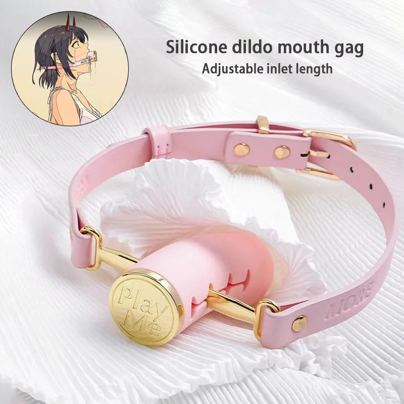 Deep Throat Mouth Ball Adjusting Plug Dildo Gag Female Sex Toys