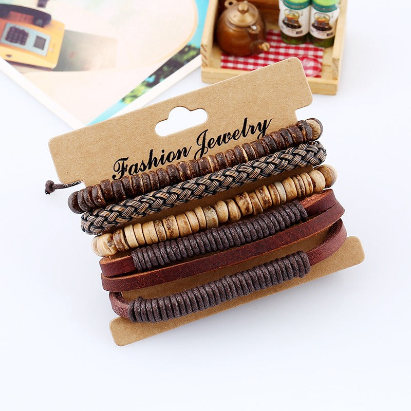 Veile Studios And American Minimalist Retro Set Bracelet Diy Woven Cowhide