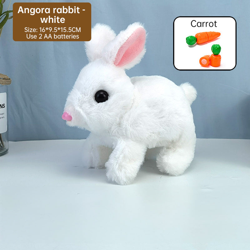 2025 Upgraded Interactive Bunny Toy. Hops Walks Talks Shakes Ears. Plush Gift For Kids (Grey).