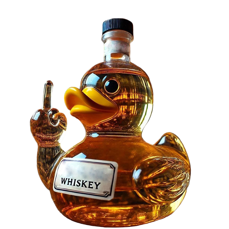 10 Oz Middle Finger Duck Bottle Funny Whiskey Decanter. Great Prank Decoration For Bar Office Or Home