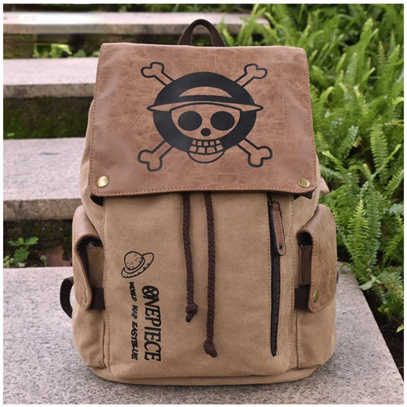 The New One Piece Naruto Anime Peripheral Backpack Shoulder Bag Primary And Secondary School Students Canvas Gifts