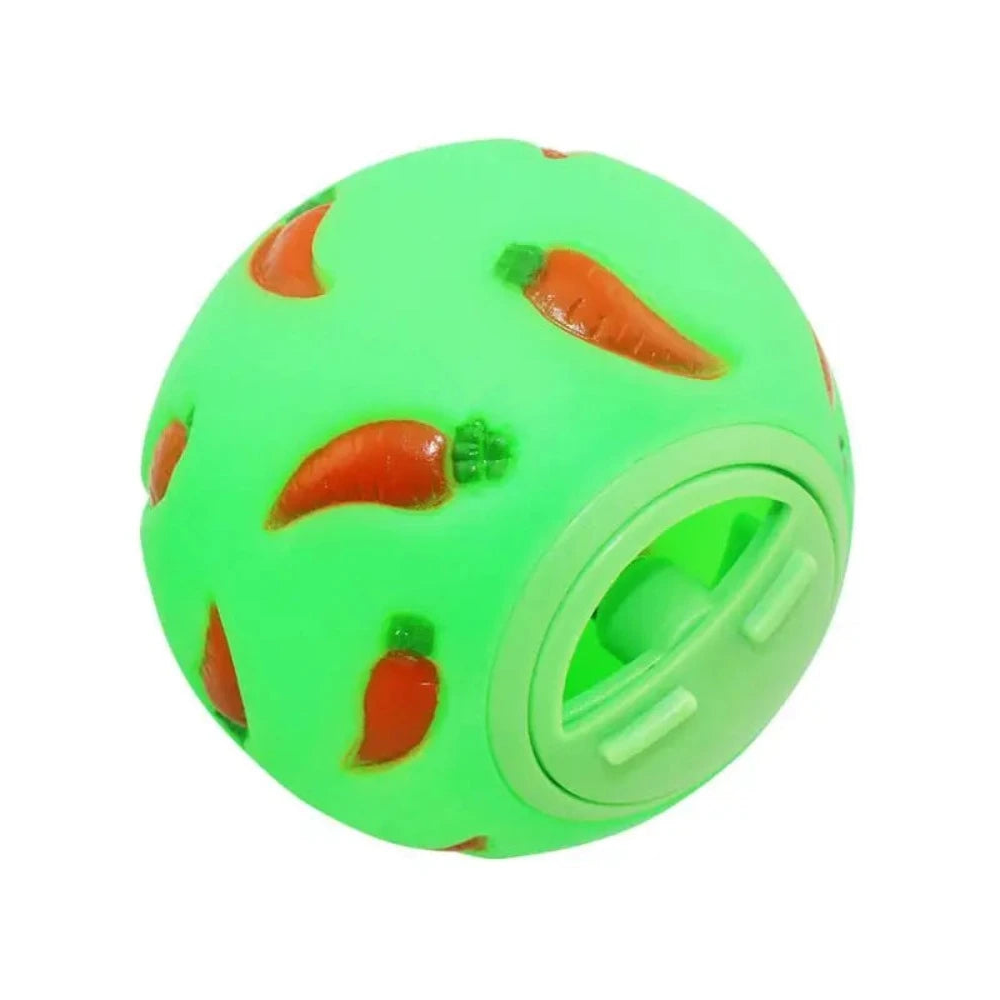 1Pcs Rabbit Treat Ball Pet Slow Feeder Interactive Bunny Toy Snack Bite Resistant Feeding Toys Ferret Kitty Hamster