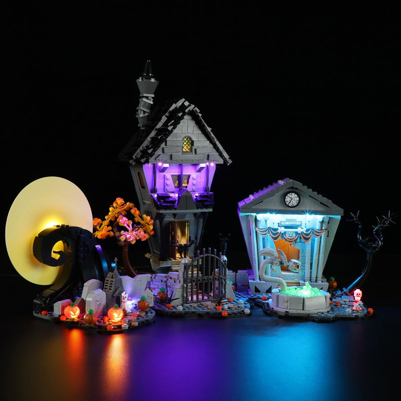 Compatible With Lego 21351 Christmas Horror Night Building Blocks Led Lighting Winter Series Column