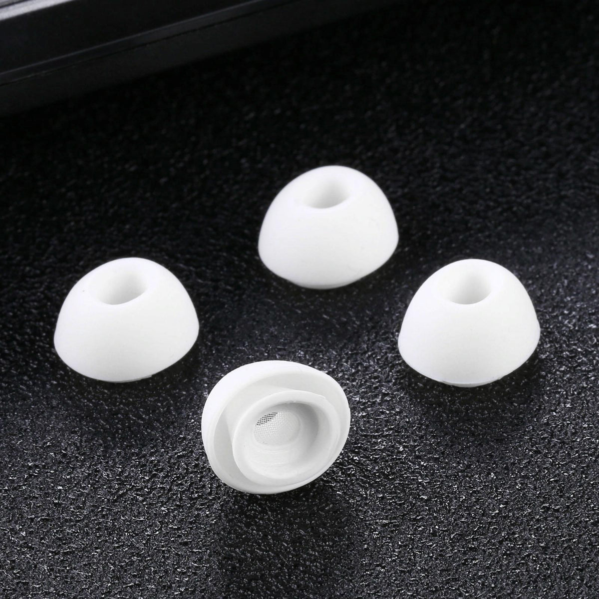 Soft Silicone Ear Caps For Airpods Two Pairs With Storage Net Comfortable Fit Accessory