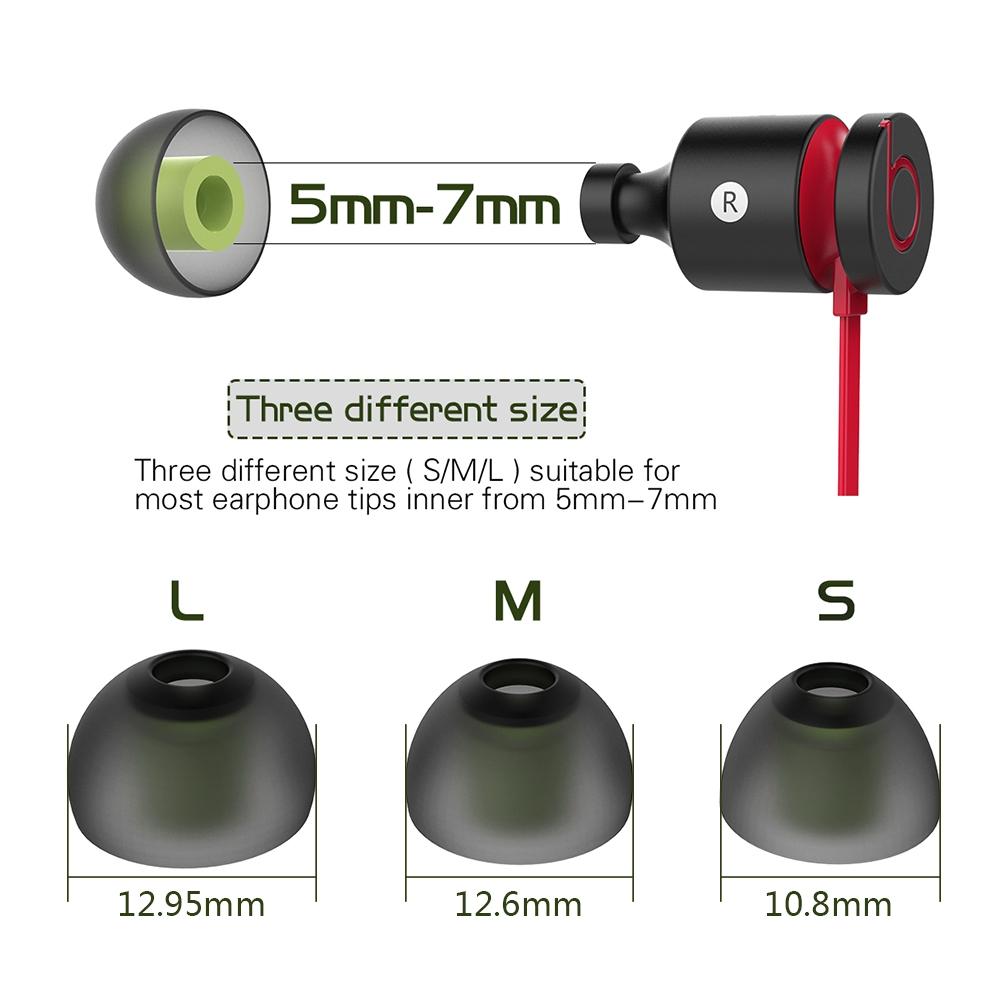 6 Pairs Silicone Ear Caps With Storage Box For 5 To 7 Millimetre Earphone Plugs