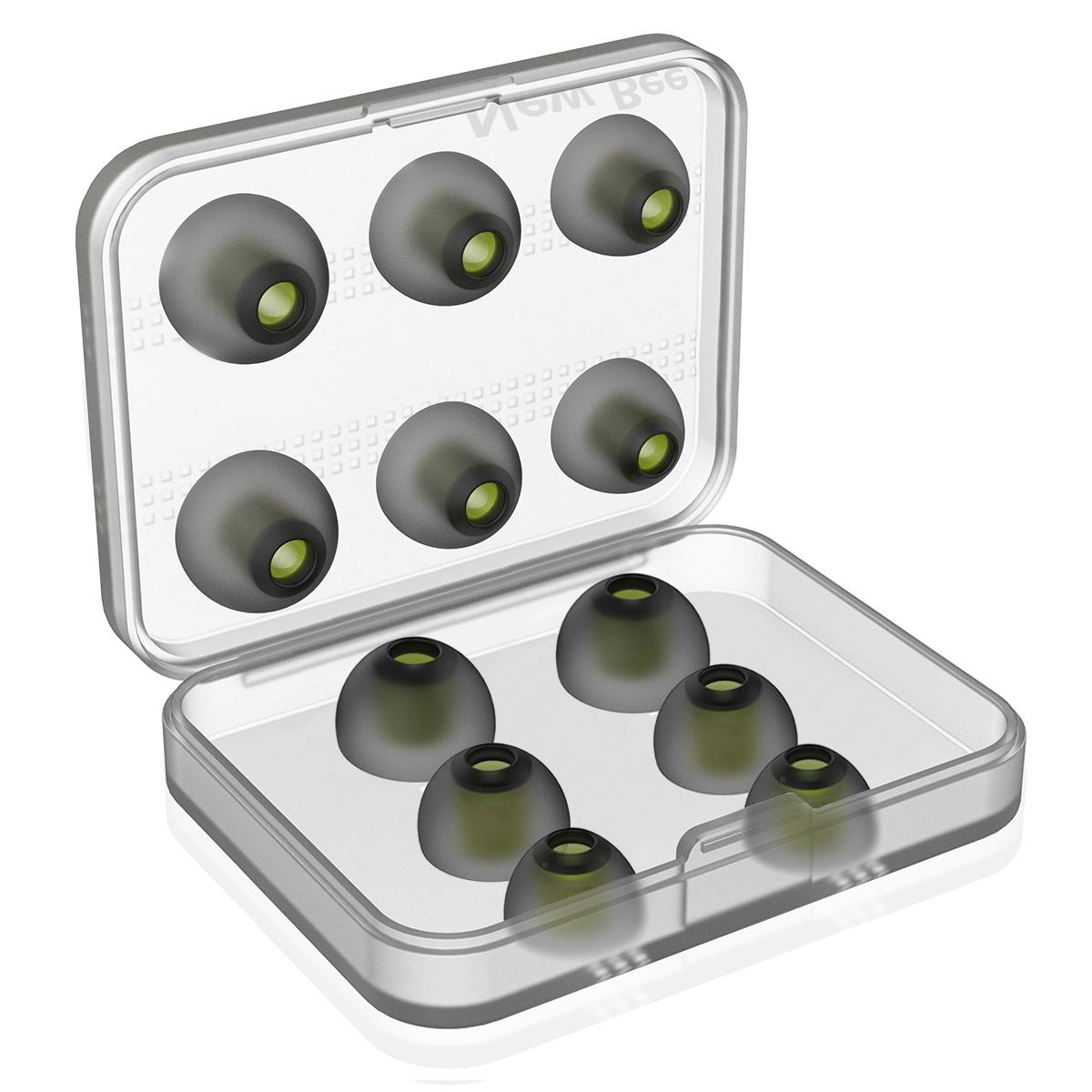 6 Pairs Silicone Ear Caps With Storage Box For 5 To 7 Millimetre Earphone Plugs