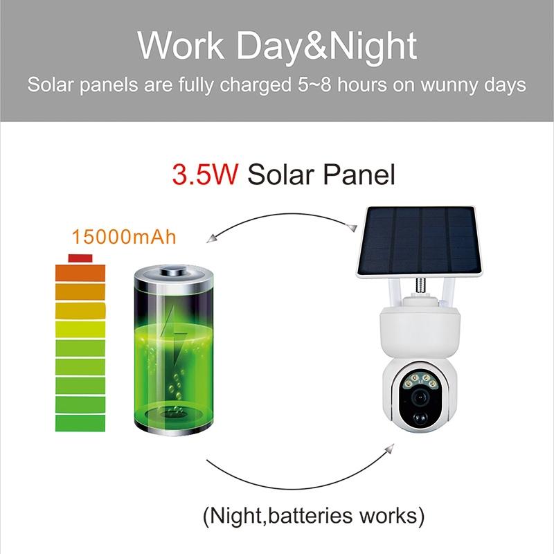 1080P Solar Smart Ptz Security Camera With Full Colour Night Vision And Ai Detection