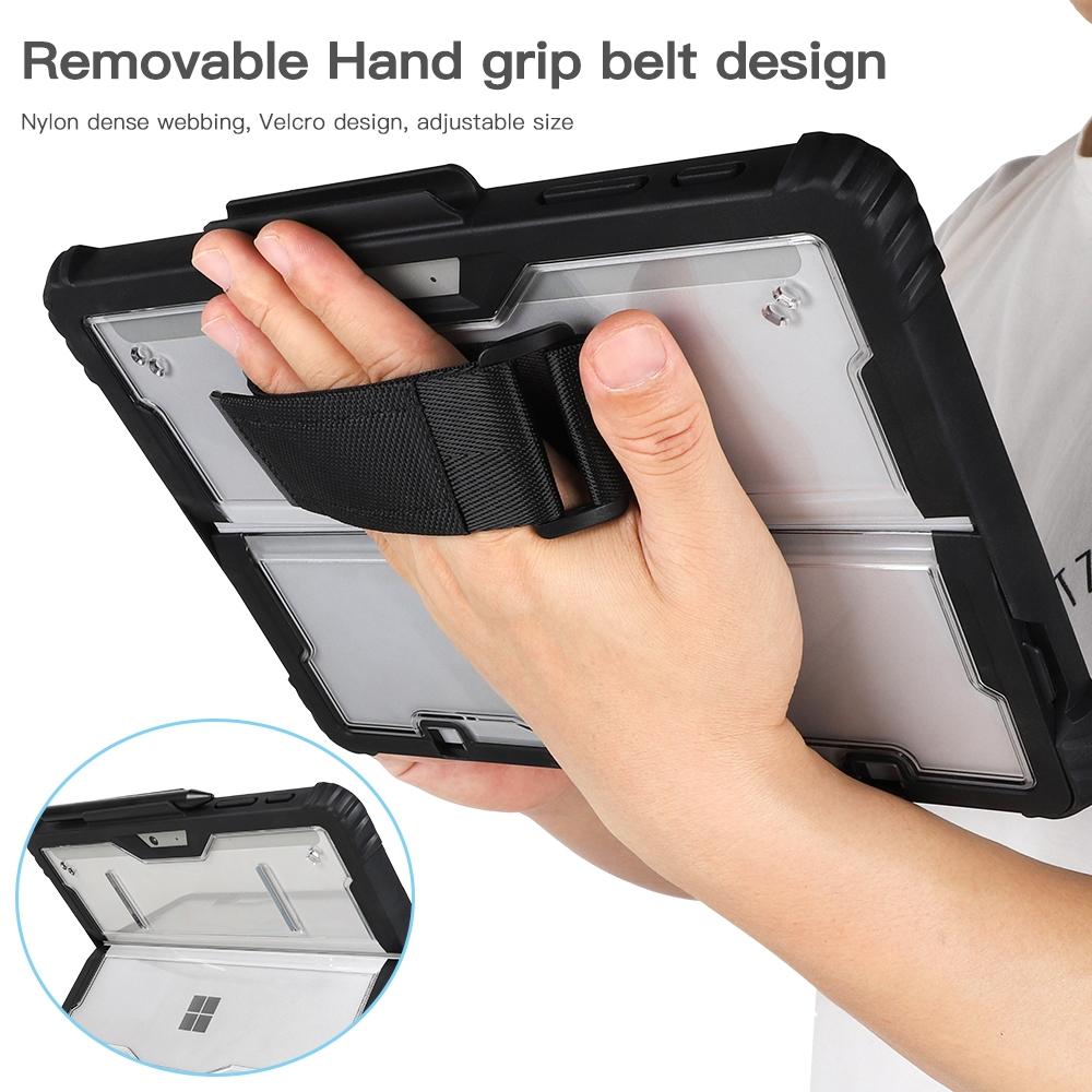 Acrylic Hand Strap Laptop Case For Microsoft Surface Go 1 / 2 3 Transparent