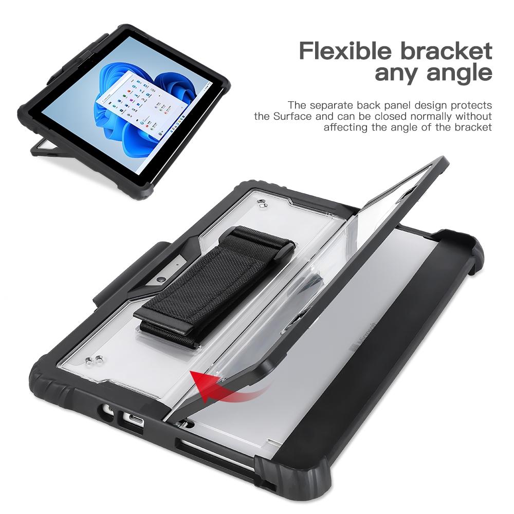 Acrylic Transparent Laptop Case With Hand Shoulder Strap For Microsoft Surface Go 1 / 2 3