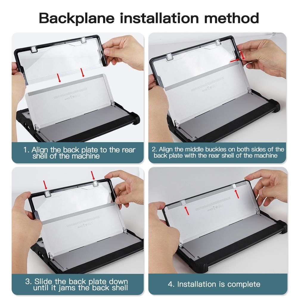 Acrylic Transparent Laptop Case With Hand Shoulder Strap For Microsoft Surface Go 1 / 2 3