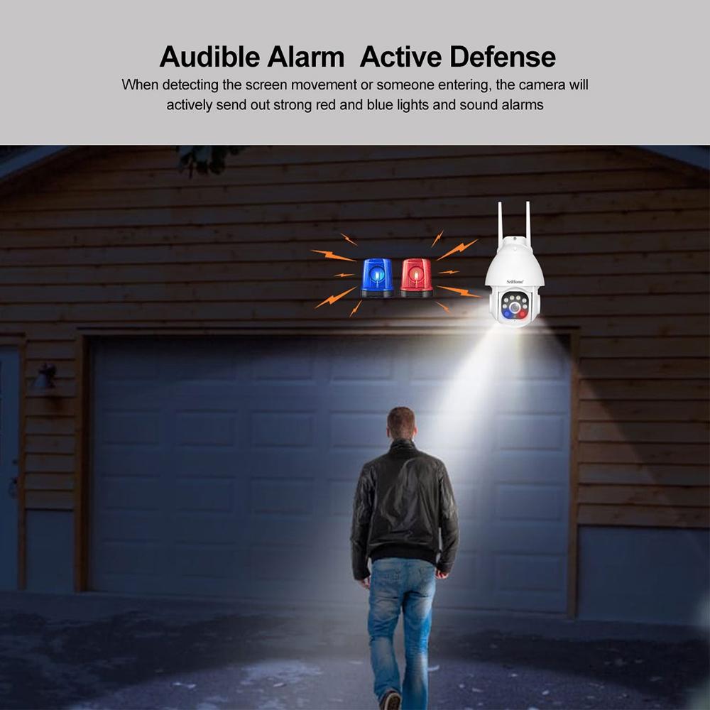 Waterproof Dome Camera With Sound And Light Alarm Three Megapixel