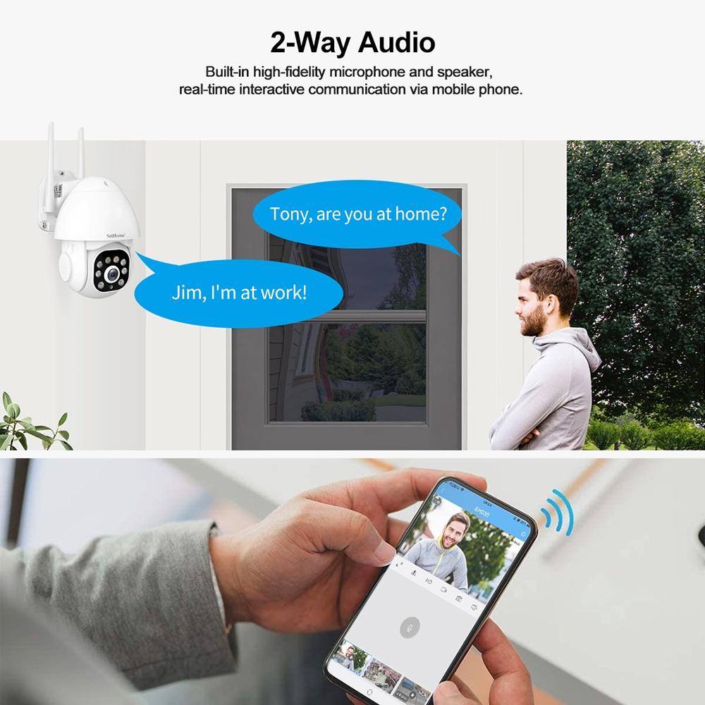 Waterproof Dome Camera With Sound And Light Alarm Three Megapixel