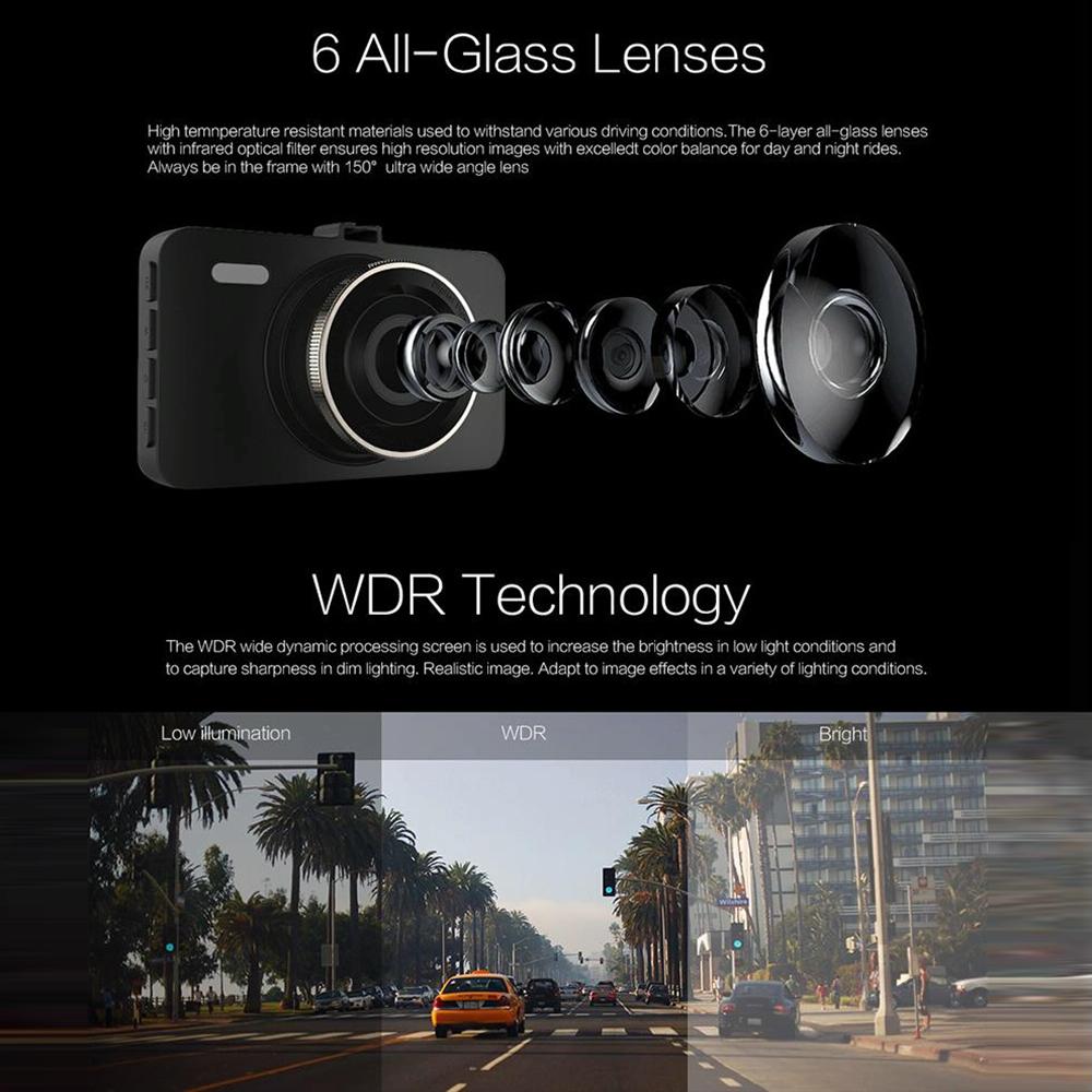 A78 Three Inch Car Dash Cam With 1080P Hd Night Vision And 170 Degree View