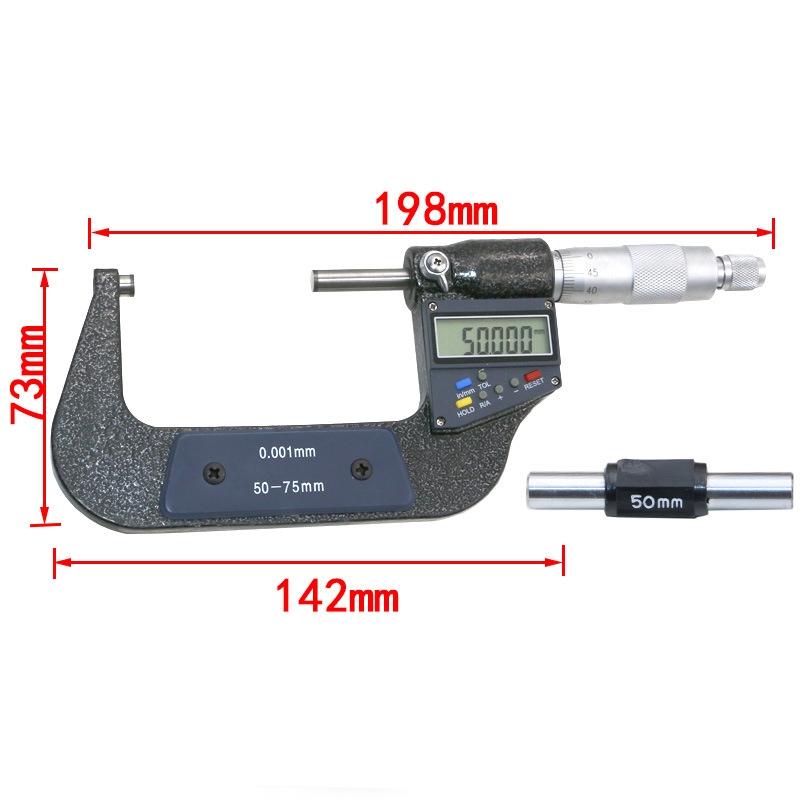 Digital Micrometer 0.001 Millimetre Resolution 50 To 75 Range