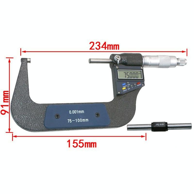 Precision Digital Micrometer 0.001Mm Resolution 75 100Mm Measurement Tool