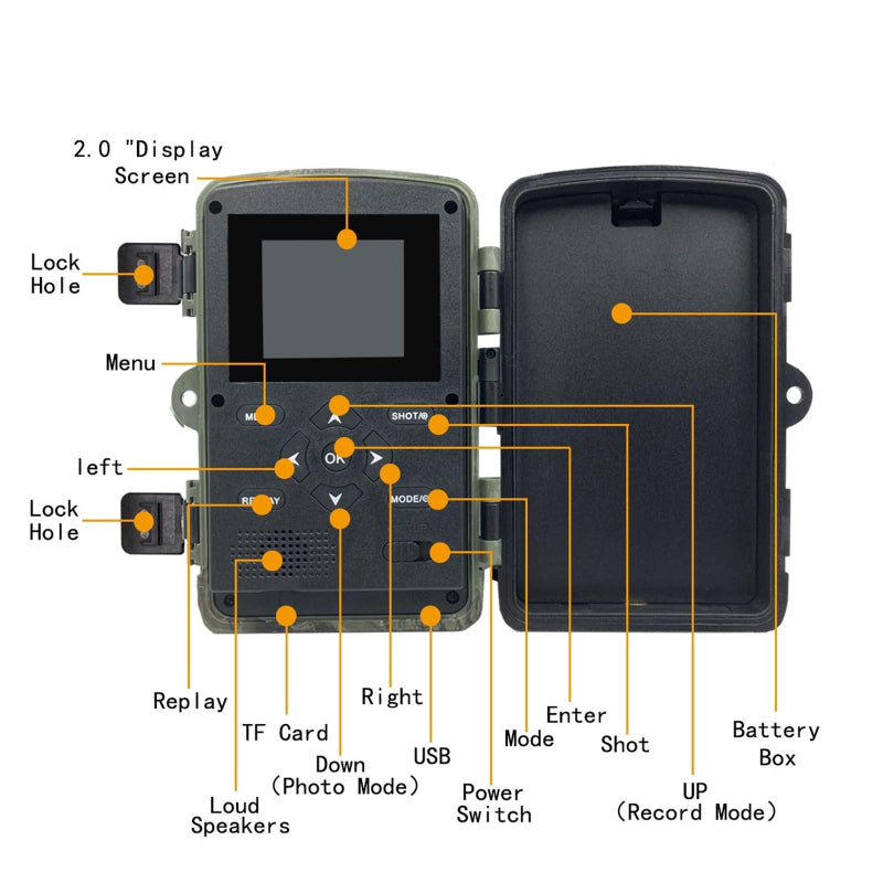 Two Lcd Infrared Night Vision Trail Camera For Wildlife Observation