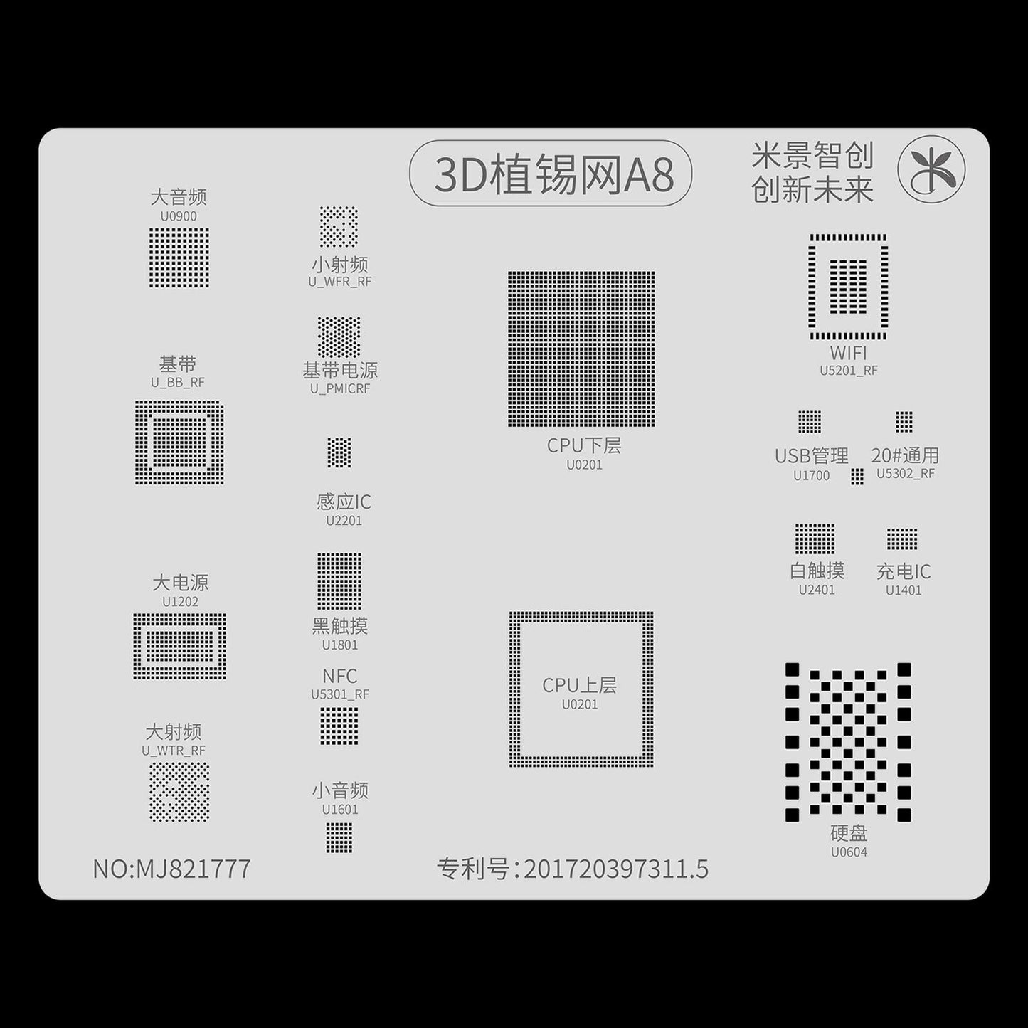 3D Bga Solder Reballing Net For A8 Model Stencil Ball Formation